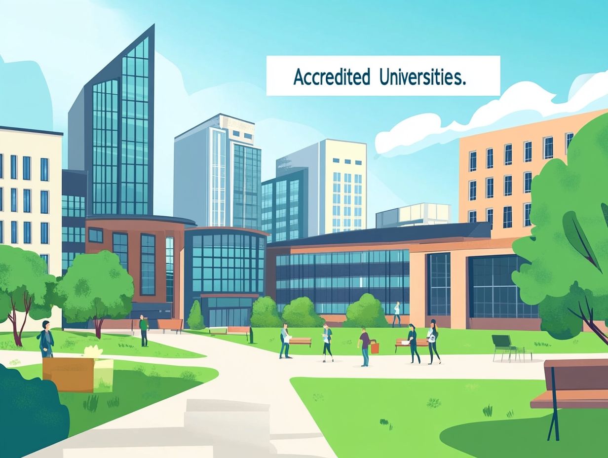 Infographic explaining accredited universities and their importance.