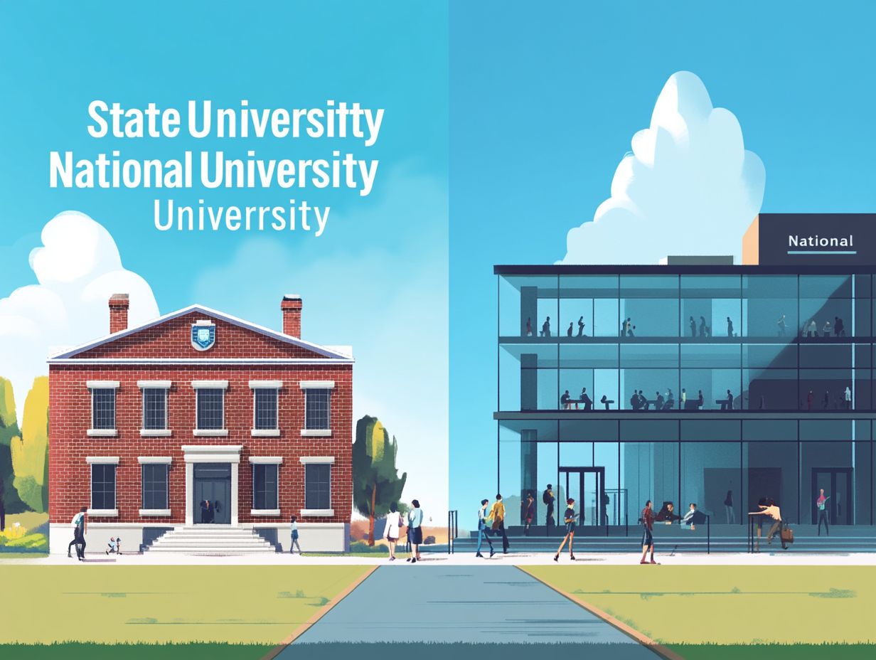 Infographic showing the differences between state and national accreditation