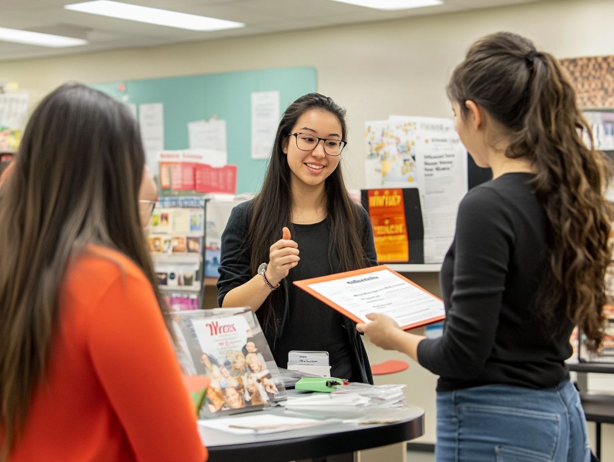 A student receiving career counseling guidance