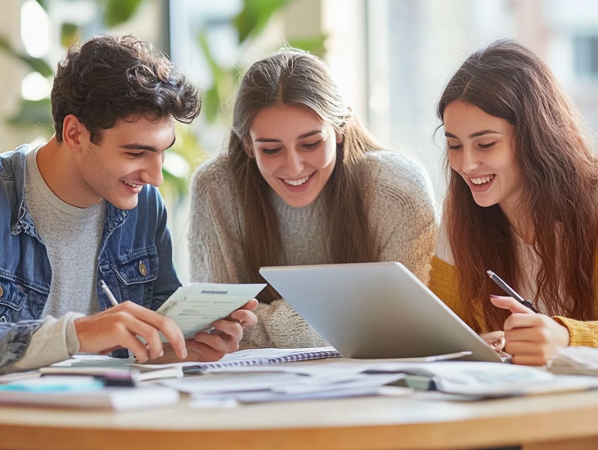 Student reviewing financial aid options