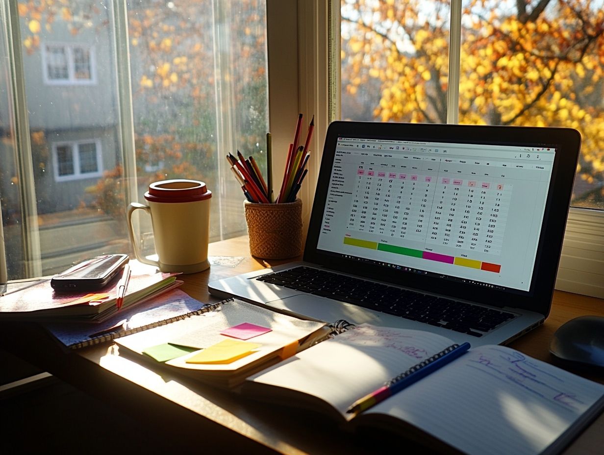 Visual depiction of study scheduling factors