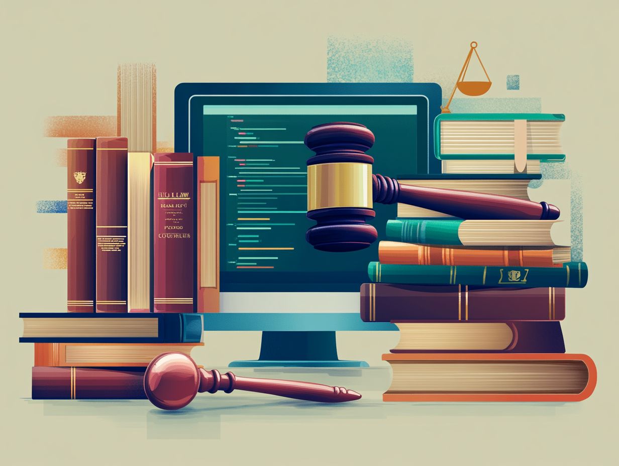 Image showcasing frequently asked questions about online law programs