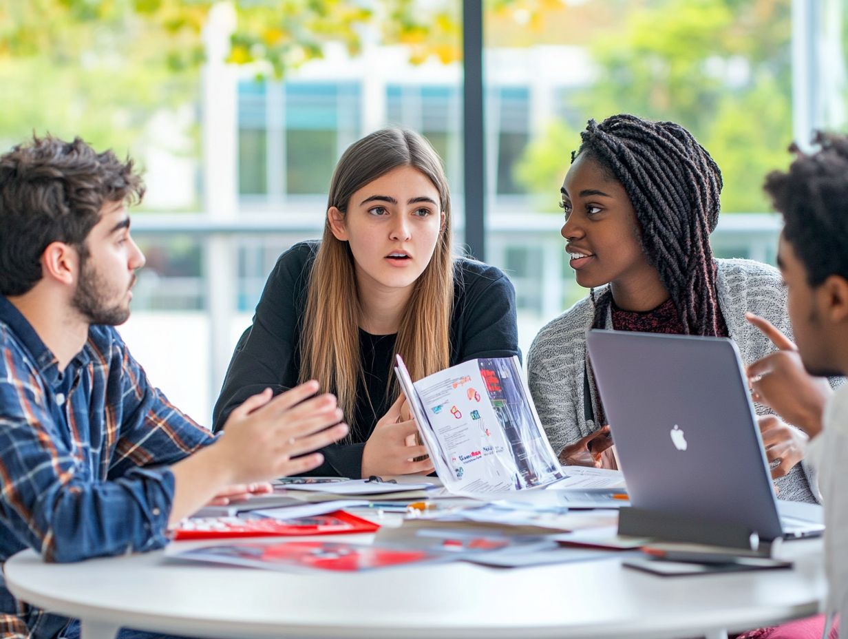 A student visiting a campus and interacting with admissions counselors for guidance.