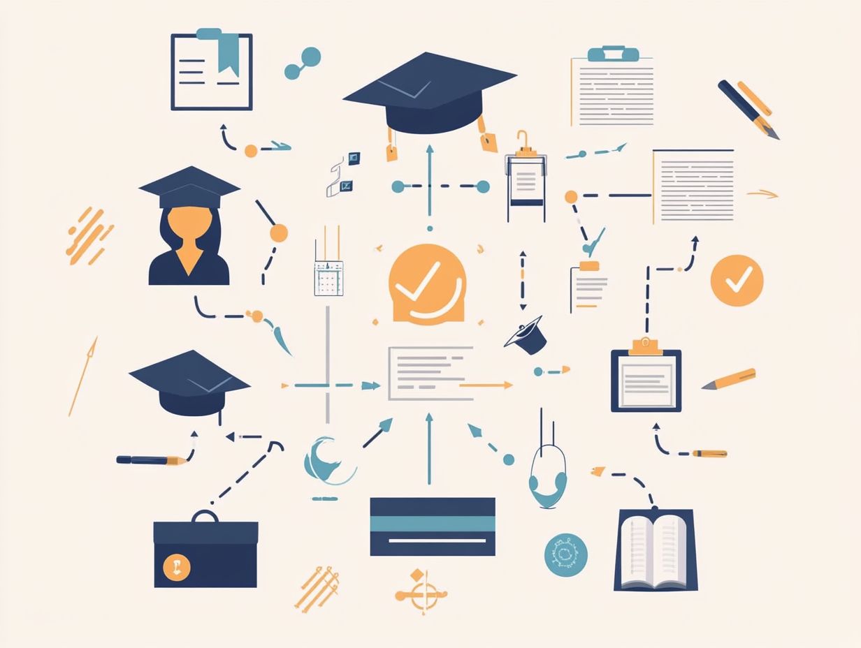 An illustration representing scholarships, grants, and assistantships available for doctoral students